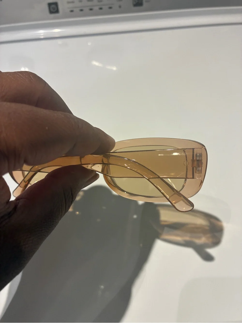 Women's Rectangular Beige-Tint Fashion Sunglasses